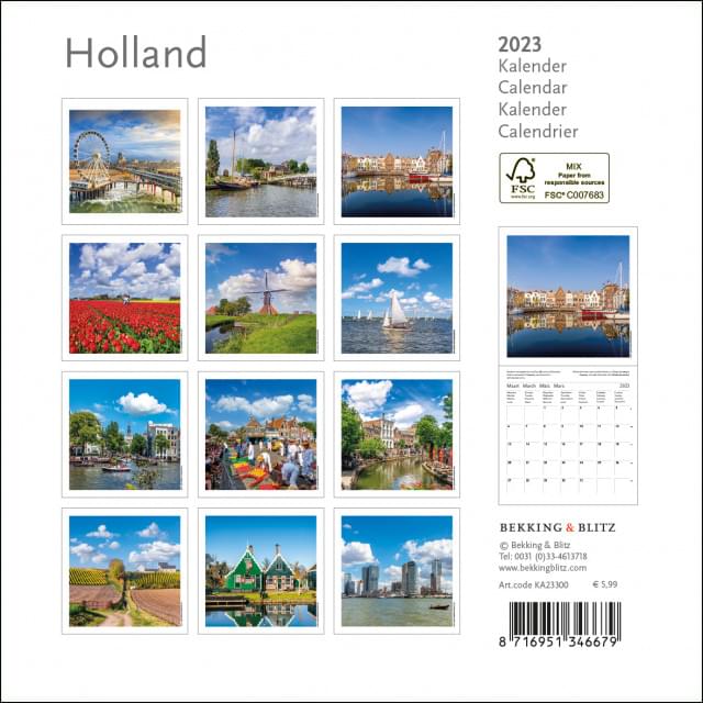 Holland mini maandkalender 2023