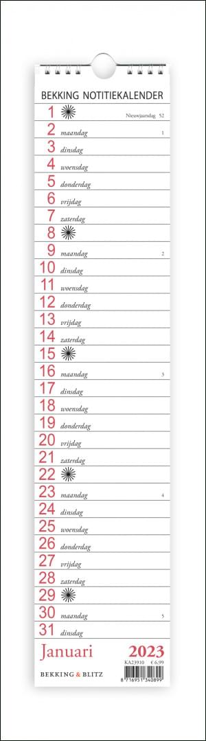 Bekking notitie kalender 2023
