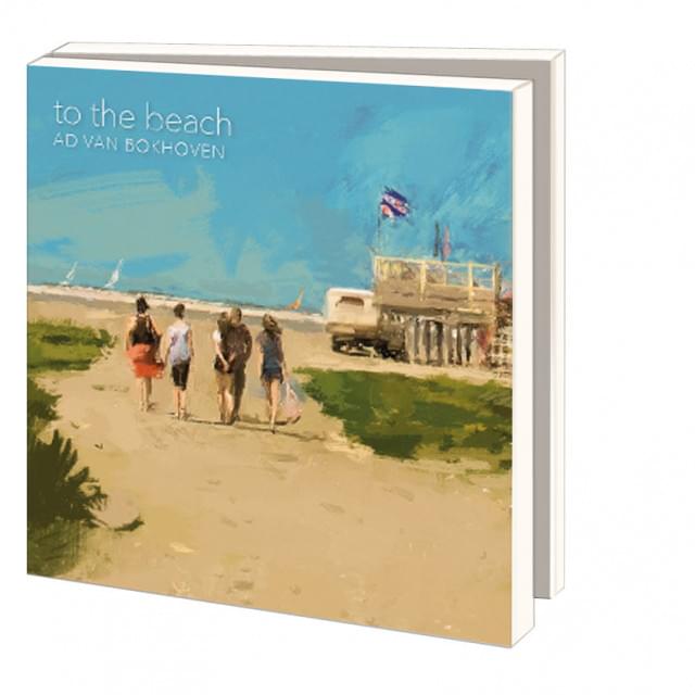 Kaartenmapje met env, vierkant: To the beach, Ad van Bokhoven