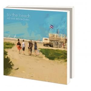 Kaartenmapje met env, vierkant: To the beach, Ad van Bokhoven