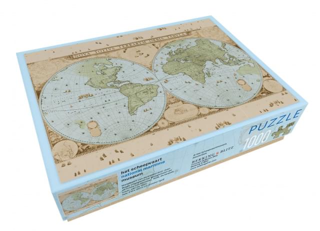 Puzzel (1.000 stukjes): Wandkaart van de wereld door Joan Blaeu, Het Scheepvaartmuseum