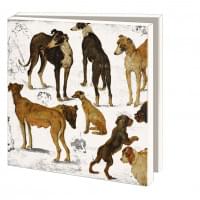 Kaartenmapje met env, vierkant: Tierstudie Hunde, Brueghel, Kunsthistorisches Museum Wien