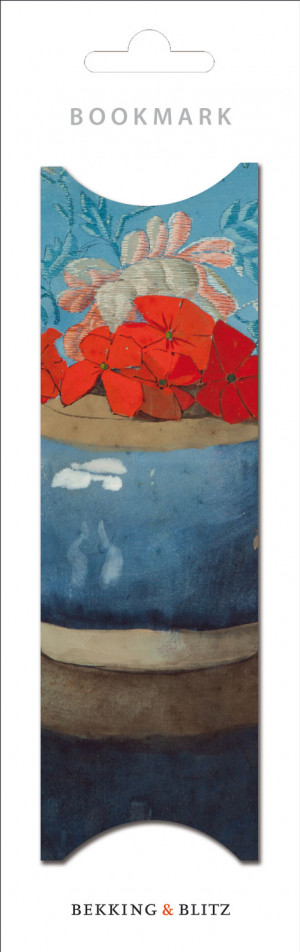 Roode geraniums in blauwe gemberpot, Jan Voerman, Museum de Fundatie