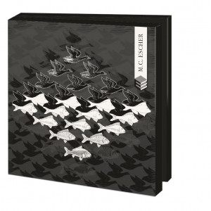 Kaartenmapje met env, vierkant: Black & White, M.C. Escher