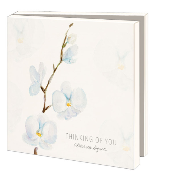 Kaartenmapje met env, vierkant: Thinking of you, Michelle Dujardin