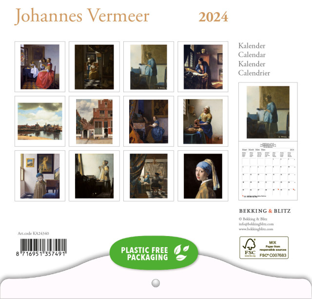 Vermeer mini maandkalender 2024