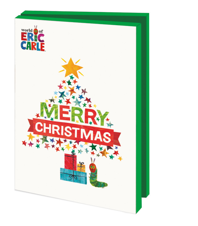 Kaartenmapje met env, klein: Merry Christmas, The very hungry Caterpillar, Eric Carle