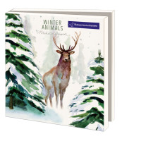 Kaartenmapje met env, vierkant: Winter animals, Michelle Dujardin, Natuurmonumenten