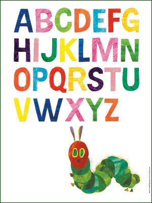 Poster: Alphabet, The very hungry caterpillar, Eric Carle