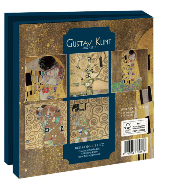 Kaartenmapje met env, vierkant: Gustav Klimt