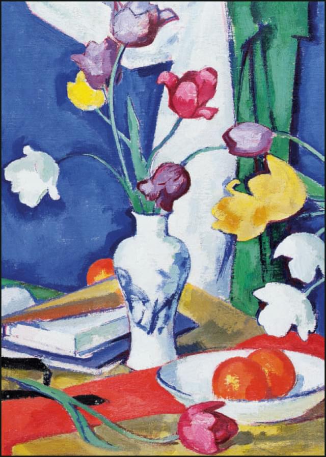 Tulips and fruit, Samuel John Peploe