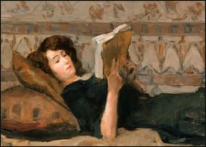 Girl reading on a divan, c. 1920, Isaac Israels