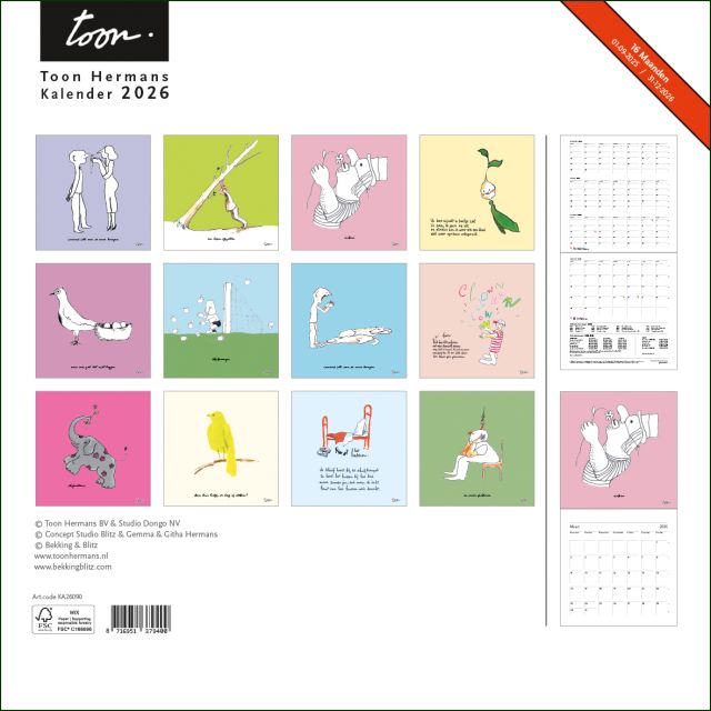 Toon Hermans maandkalender 2026