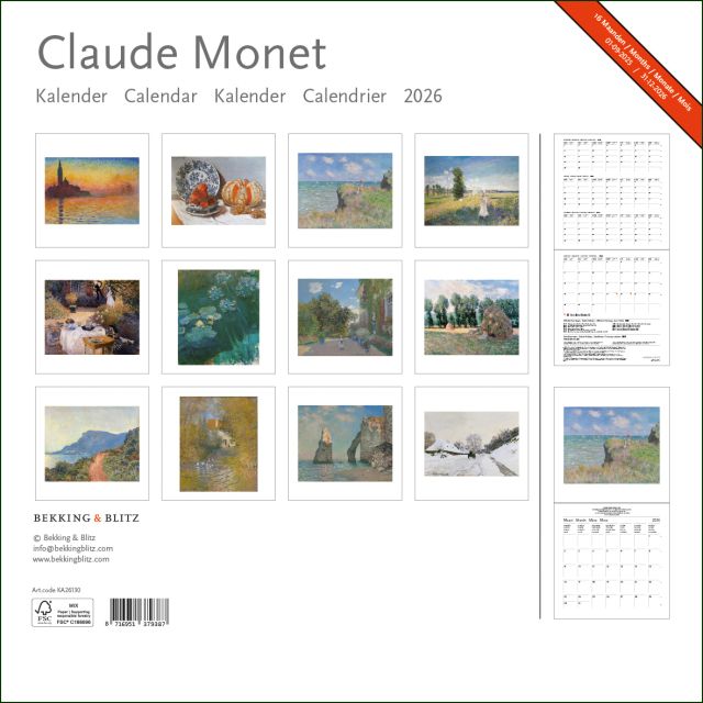 Claude Monet maandkalender 2026