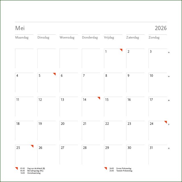 Blanco maandkalender 2026
