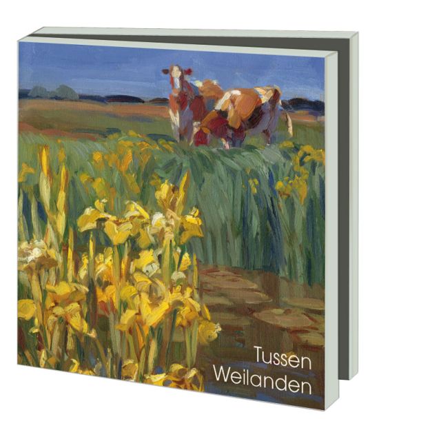 Kaartenmapje met env, vierkant: Tussen weilanden, Hans Versfelt