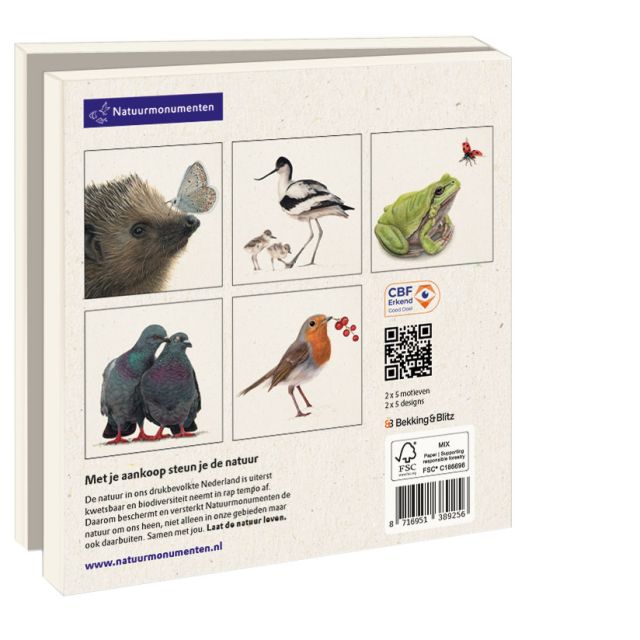 Kaartenmapje met env, vierkant: Laat de natuur leven, Lonneke Grimbergen, Natuurmonumenten