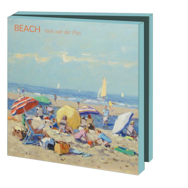 Kaartenmapje met env, vierkant: Beach, Niek van der Plas