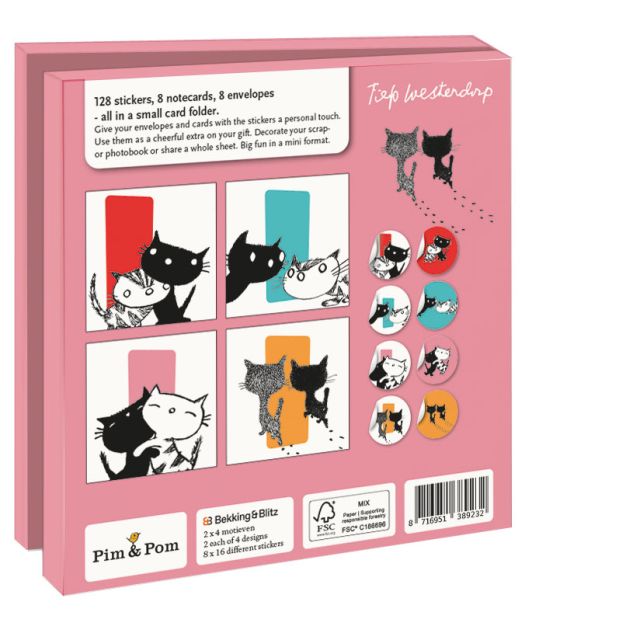 Kaartenmapje met env, vierkant: Pim & Pom, Fiep Westendorp