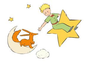 Extends his hand to the fox, The Little Prince