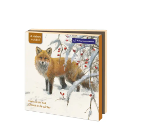 Kaartenmapje met env, vierkant: Dieren in de Winter, Elwin van der Kolk, Natuurmonumenten