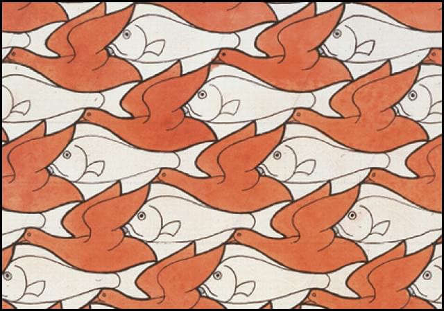 Regular division of the plane drawing No. 22, M.C. Escher