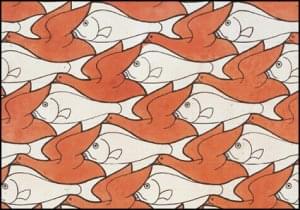 Regular division of the plane drawing No. 22, M.C. Escher
