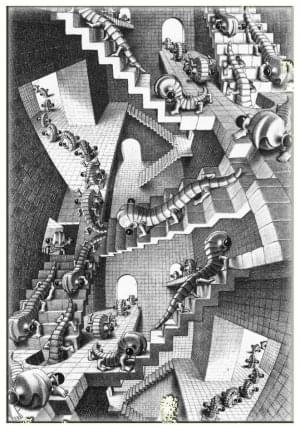 Koelkastmagneet: House of Stairs, M.C. Escher