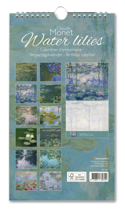 Birthday calendar: Water lilies, Claude Monet