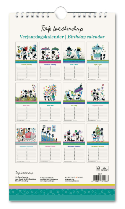 Birthday calendar: Jip en Janneke met ballonnen, Fiep Westendorp