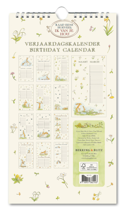 Birthday calendar: Guess How Much i Love You, Sam McBratney, Anita Jeram