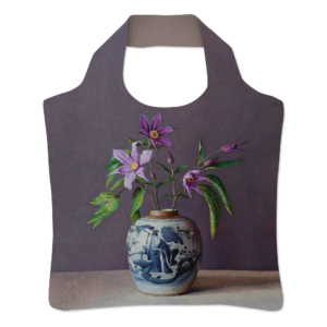 Folding bag: Clematis in Chinese pot, Ingrid Smuling