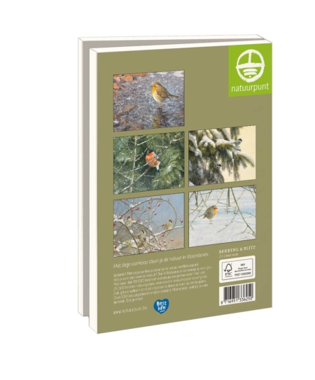 Card folder with env. Large: Wintervogels 3, Elwin van der Kolk, Natuurpunt