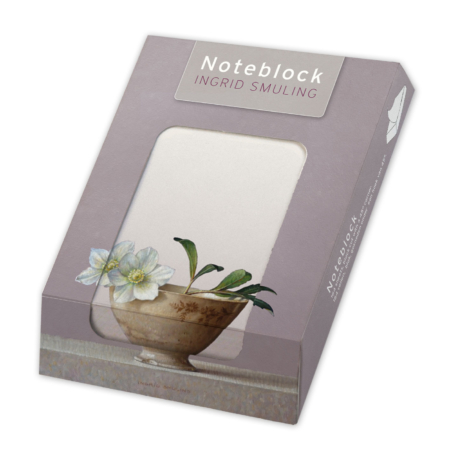 Memo pad: Helleborus in bruine kom, Ingrid Smuling