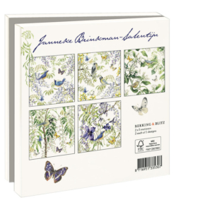 Card folder with env. Square: Vogels en vlinders, Janneke Brinkman