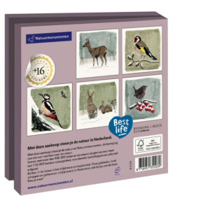 Card folder with env. Square: Dieren in de winter, Myrte, Natuurmonumenten