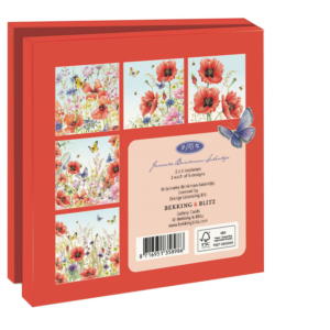 Card folder with env, Square: Klaprozen, Janneke Brinkman-Salentijn