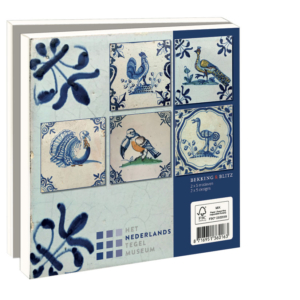 Card folder with env, Square: Birds, Het Nederlands Tegelmuseum