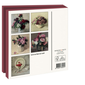 Card folder with env, Square: Kleurrijke bloemen, Lucie van Dam van Isselt