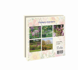 Card folder with env, Square: Flowery Gardens, De tuinen in demen