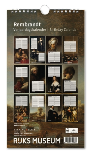Birthday calendar: Rembrandt, Rijksmuseum Amsterdam