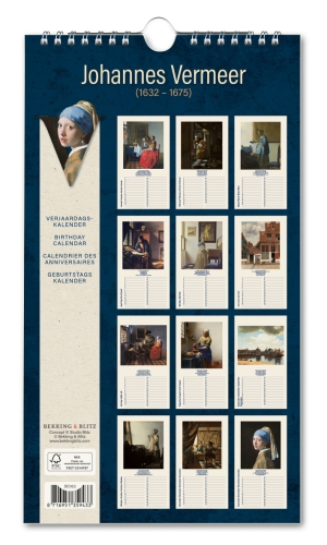 Birthday calendar: Meisje met de parel – Girl with the Pearl Earring, Vermeer, Mauritshuis