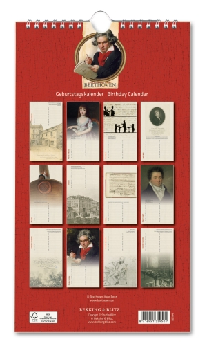 Birthday calendar: Ludwig van Beethoven, Beethoven-Haus Bonn