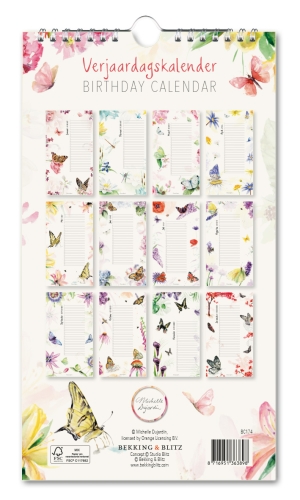 Birthday calendar: Butterfly Blossoms, Michelle Dujardin