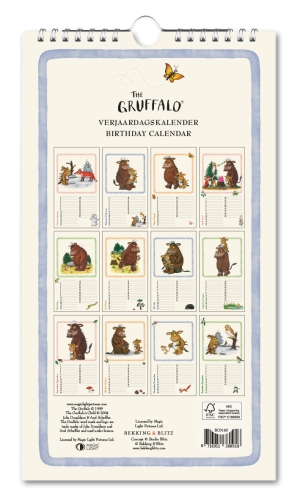 Birthday calendar: The Gruffalo, Julia Donaldson & Axel Scheffler