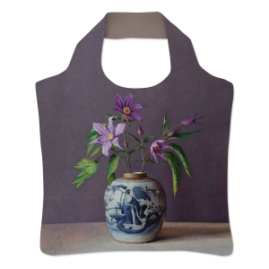 Folding bag: Clematis in Chinese pot, Ingrid Smuling
