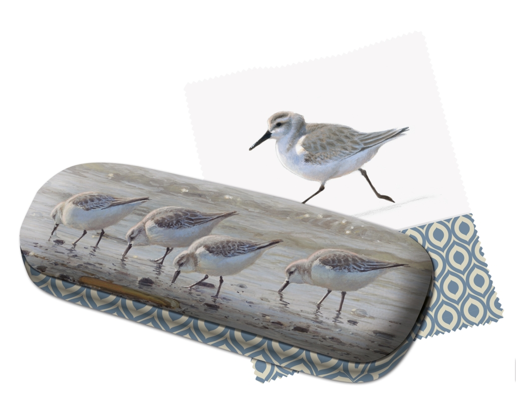 Glasses case incl. glasses cloth: Drieteenstrandloper, Elwin van der Kolk, Vogelbescherming
