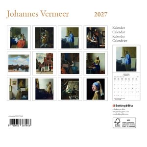 Vermeer mini monthly calendar 2027
