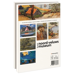 Kaartenmapje met env, groot: Kunstenaarsdorp, Nida, Noord-Veluws Museum