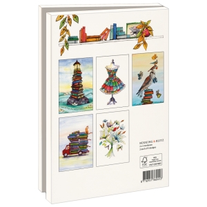 Card folder with env, Large: Betoverd door boeken, Gea Valk